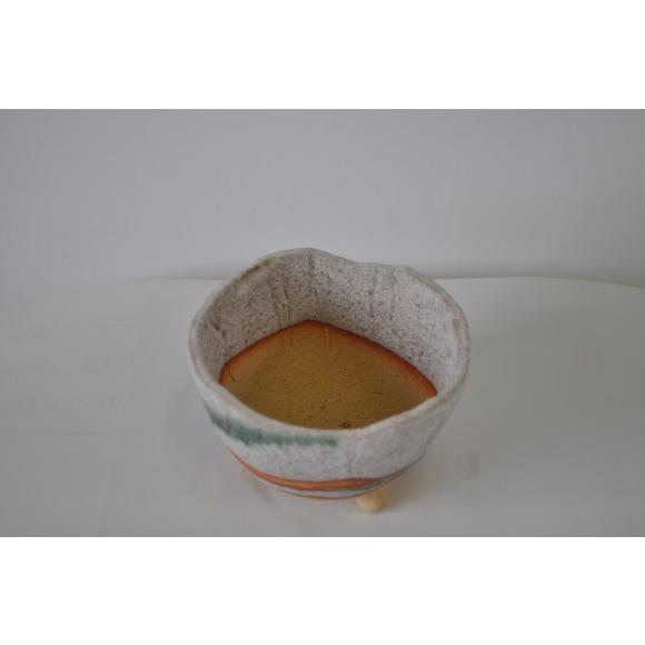 盆栽鉢 4号 白掛三ツ足 幅11cm×高さ7cm : 盆栽妙 ヤフー店 - 通販