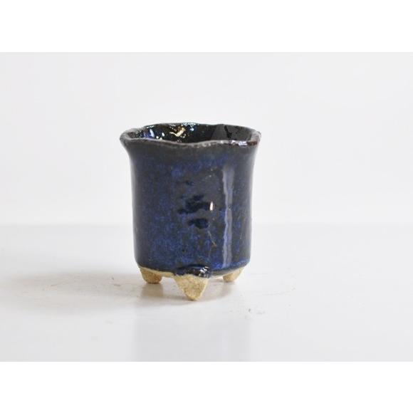 盆栽　盆栽鉢　植木鉢　和鉢　２鉢 盆栽鉢 2号 花型 足つき 深 幅6cm×高さ7cm : 盆栽妙 ヤフー店