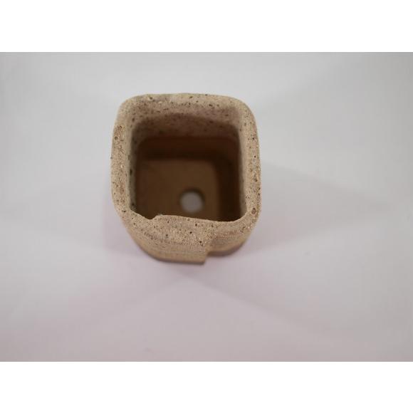盆栽鉢 2号 黄泥窯肌合わせ角ミニ ミニ 豆盆栽 ミニ盆栽 小さい 陶器