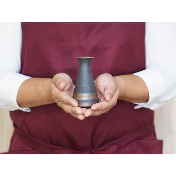 花瓶 一輪挿し 銀嶺ラッパ型ミニ花入 フラワーベース 器 壺 陶器 花瓶 一輪挿し 銀嶺ラッパ型ミニ花入 フラワーベース 器 壺 陶器