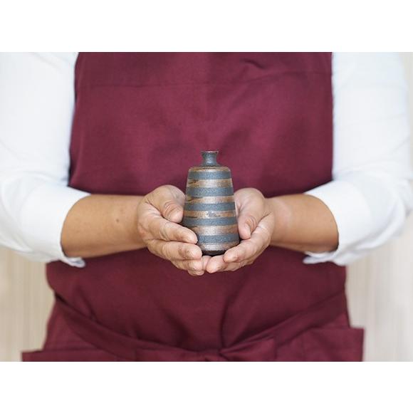 花瓶 一輪挿し 銀嶺つり鐘ミニ花入 フラワーベース 器 壺 陶器