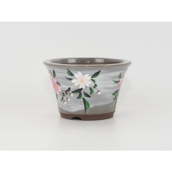 九谷焼、ミニ鉢、盆栽鉢、盆栽小鉢、鉢、植木鉢、山野草鉢、盆栽 楽天市場】盆栽鉢 九谷焼 青粒鉄仙 4号 幅12.5cm×高さ7.8cm 陶器鉢