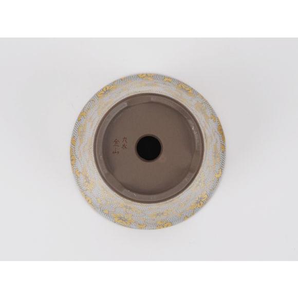 盆栽鉢 九谷焼 白粒鉄仙 4号 幅12.5cm×高さ7.8cm 陶器鉢 陶器