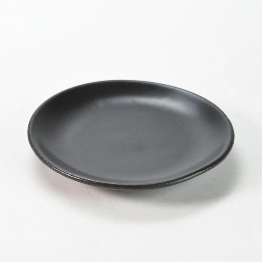 盆栽鉢 万古焼 丸受皿 黒 4号 幅12cm×高さ1.5cm 陶器受け皿 丸皿 陶器