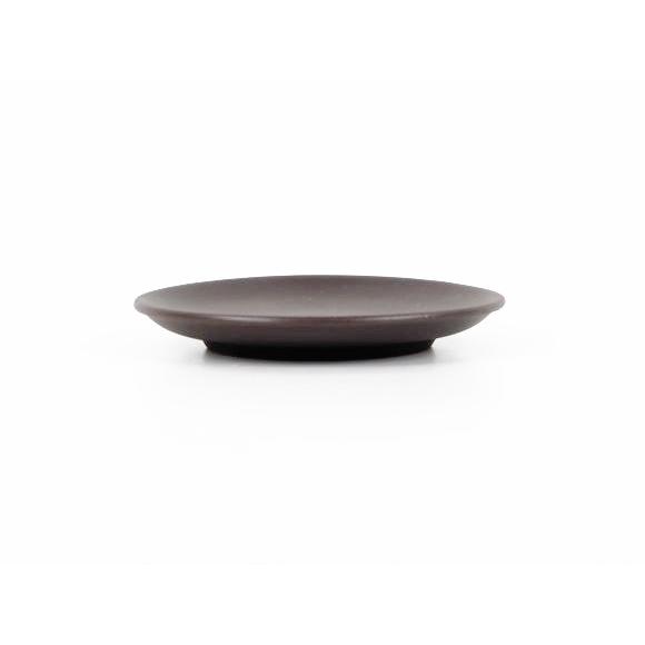 陶器製 盆栽鉢 中型 黒のグラデーション/はるよし 盆栽鉢 万古焼 丸受皿 黒 4号 幅12cm×高さ1.5cm 陶器受け皿 丸皿 陶器