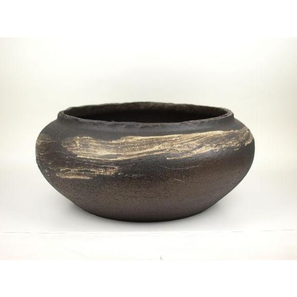 水鉢 睡蓮鉢 めだか鉢 刷毛目水鉢 16号サイズ 直径34cm 外幅46cm 高19cm陶器 金魚鉢 はす鉢 ビオトープ 盆栽妙の画像