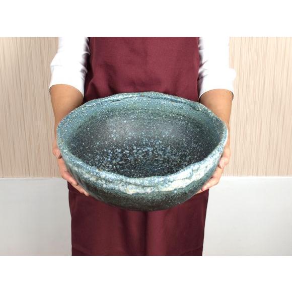 スイレン鉢 水鉢 睡蓮鉢 めだか鉢 青窯変手ひねり水鉢 11号