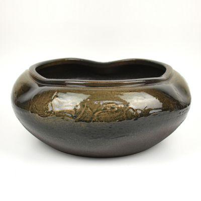 水鉢 睡蓮鉢 めだか鉢 黒ビードロ水鉢 13号サイズ 直径29cm 外幅39cm