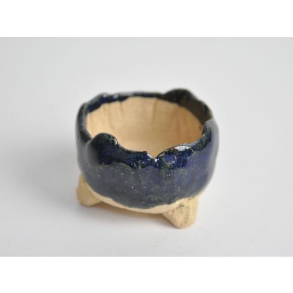 信楽焼 盆栽鉢 青ひねりミニ鉢 盆栽鉢2号信楽焼 幅約5cm×高約4cm ミニ