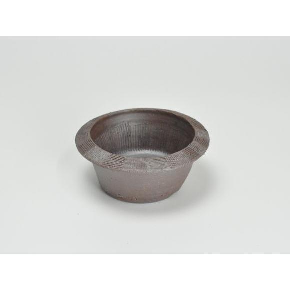 盆栽鉢 作家鉢　3.5号　フチ櫛目中深鉢　伊藤光伸作　　幅12cm×高さ5cm　 陶器_2