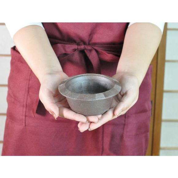 盆栽鉢 作家鉢　3.5号　フチ櫛目中深鉢　伊藤光伸作　　幅12cm×高さ5cm　 陶器_5