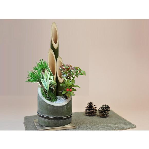 ミニ門松 寄せ植え お正月飾り 盆栽職人仕立ての門松新年 開運 天然