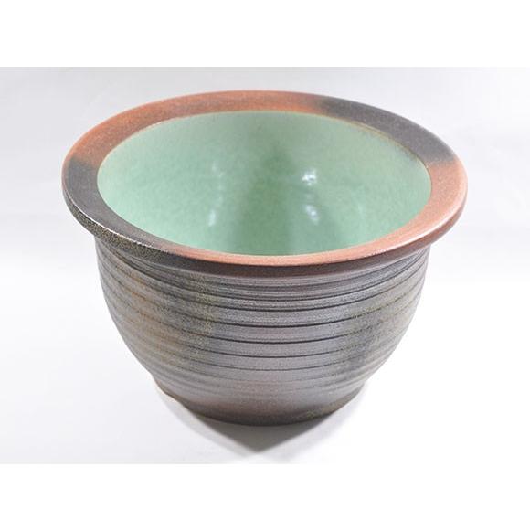 睡蓮鉢 めだか鉢 信楽焼 コゲ千段水鉢 13号サイズ 自然 水辺 水盤 水