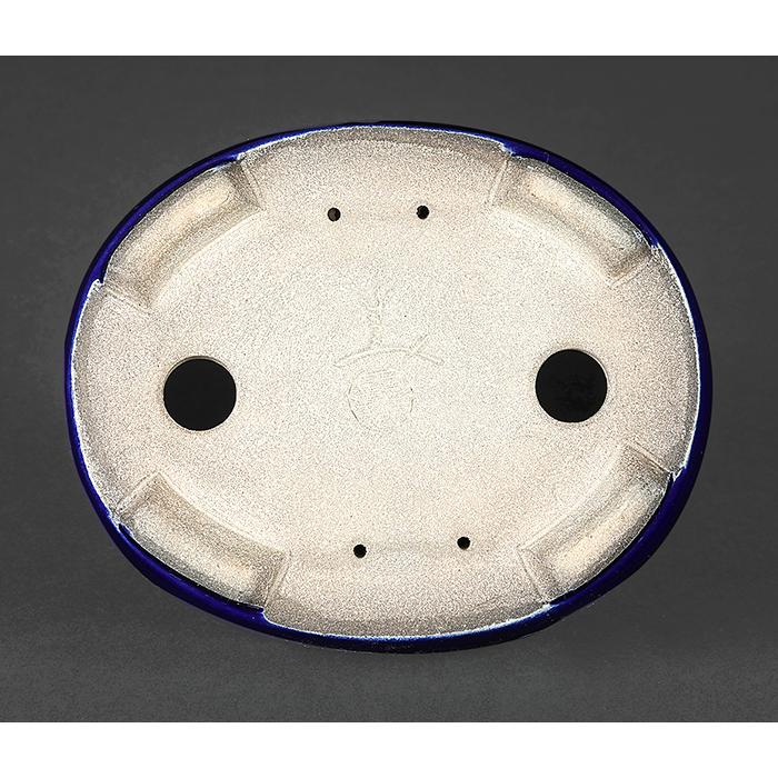 盆栽鉢 加藤里美瑠璃釉楕円鉢 植木鉢 瀬戸 寺畑陶園 さとみ 5号 16cm