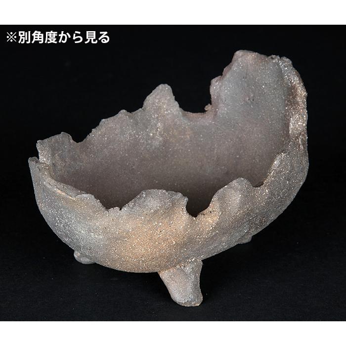 盆栽鉢 山野草鉢 信楽焼窯変くらま風鉢 植木鉢 焼締 5号 16cm 鞍馬石風