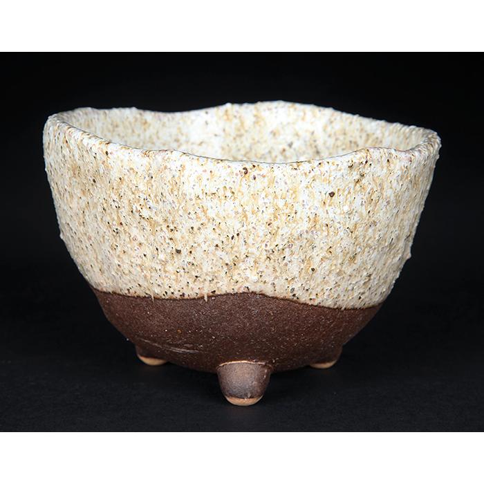 盆栽鉢 山野草鉢 信楽焼鉄砂釉丸鉢 植木鉢 4号 11cm 白 ホワイト 小品