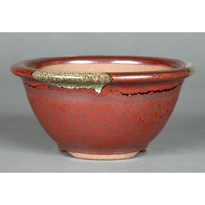 盆栽鉢 植木鉢 「小石原焼辰砂釉丸鉢」 山野草鉢 山草鉢 色鉢 4号 11cm 
