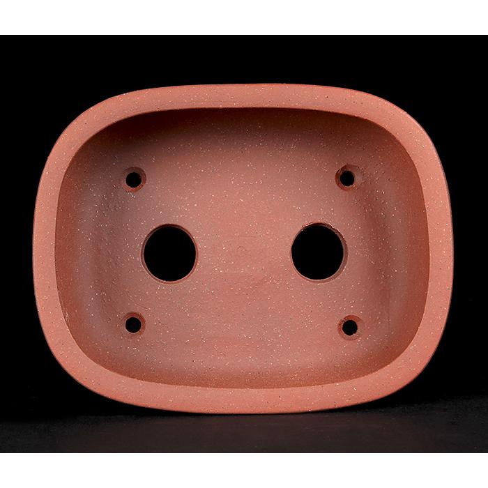 盆栽鉢 銭号撫角長方鉢 常滑 泥鉢 5号 15cm 紫泥 松柏盆栽 小品盆栽