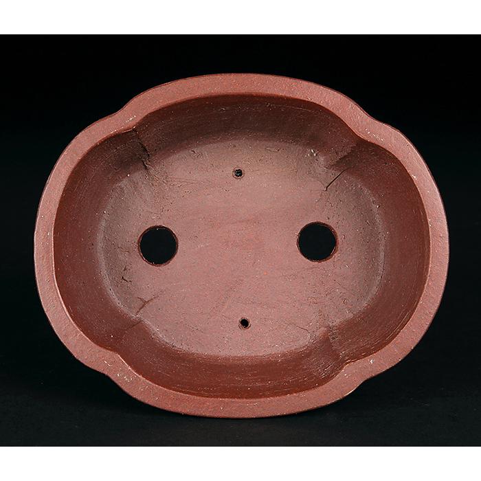 盆栽鉢　⑦2個時代常滑名工泥珠釉がけ朱泥上下鋲打/文山六角鉢ミニ盆栽山野草植木鉢 盆栽鉢 ⑦2個時代常滑名工泥珠釉がけ朱泥上下鋲打/