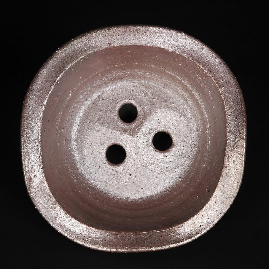盆栽鉢 凡才外縁丸鉢 6号 18.5cm 常滑焼 松下凡才 南蛮鉢風 モダン