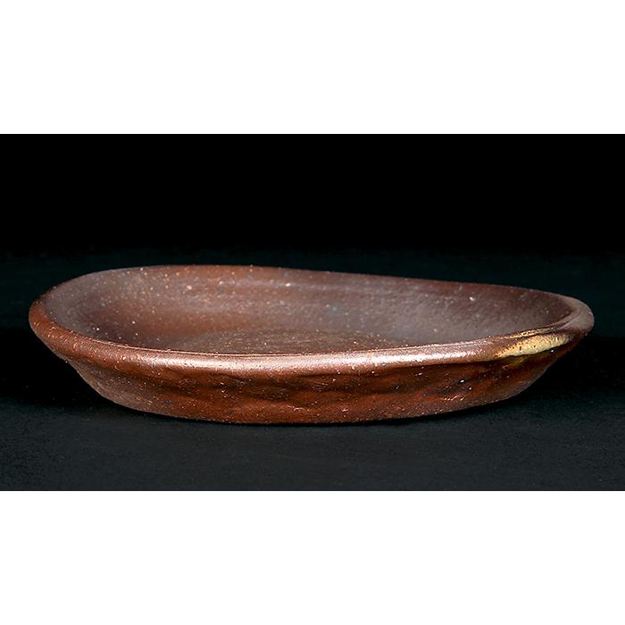 盆栽鉢 南蛮丸鉢 ナンバン 皿型 常滑 レイホウ 泥鉢 6号 19cm 小品盆栽