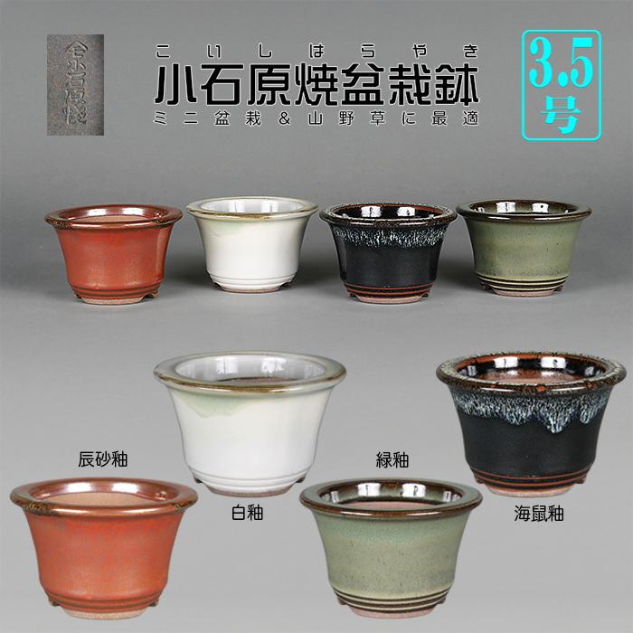 盆栽鉢 小石原焼3.5号深外縁丸鉢 山草鉢 植木鉢 口径11cm 小品盆栽