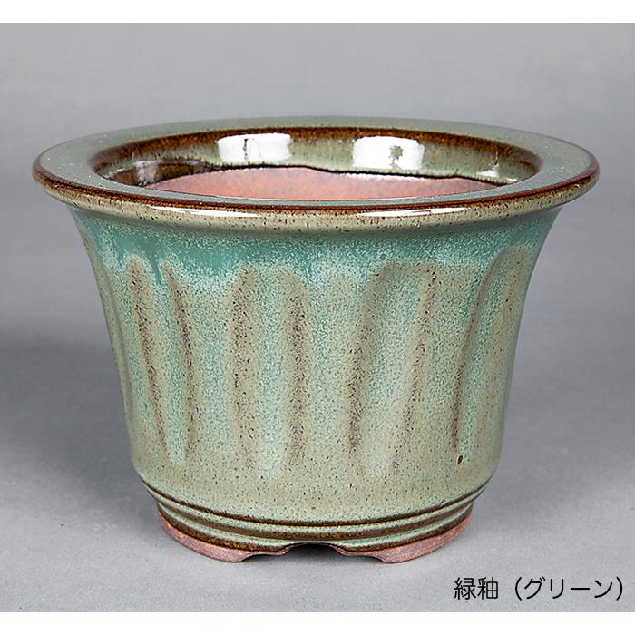 盆栽鉢 小石原焼色4.5号深外縁丸鉢3点セット 山草鉢 植木鉢 口径13cm
