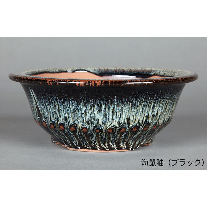 盆栽鉢 小石原焼6号胴縄丸鉢3点セット 山草鉢 植木鉢 口径18cm 中品