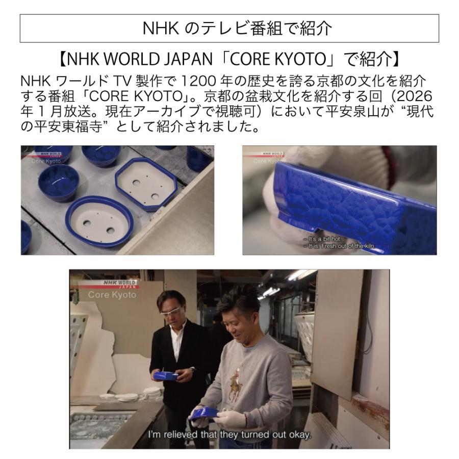 盆栽鉢 京焼 清水焼 平安泉山楕円鉢6号 18cm 小品盆栽 ミニ盆栽 鉢 陶