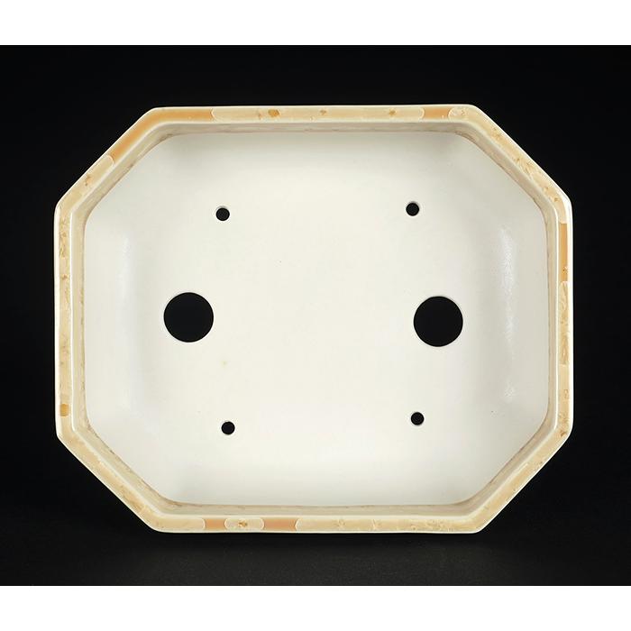 盆栽鉢 植木鉢 「平安泉山黄花結晶隅切長方鉢」 山草鉢 清水焼 京焼