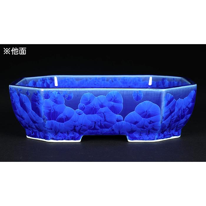 山草鉢　盆栽鉢　植木鉢　 11点セット　清水焼新品あり① 盆栽鉢 植木鉢 「平安泉山瑠璃花結晶隅切長方鉢」 山草鉢 清水焼 京焼