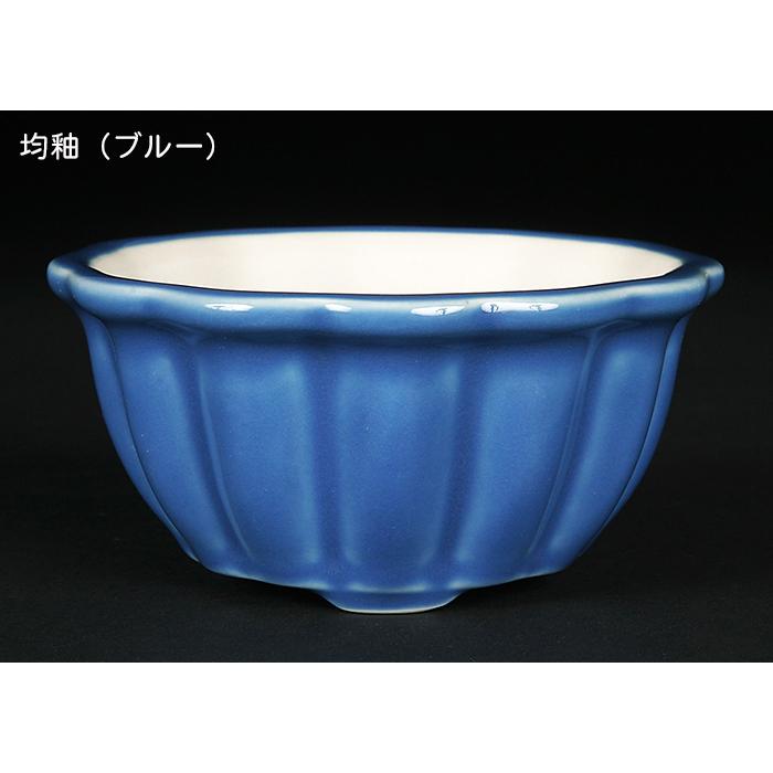盆栽小鉢 KINBONオリジナル盆栽鉢 輪花式鉢3点セット 均釉 黄釉 白釉 3