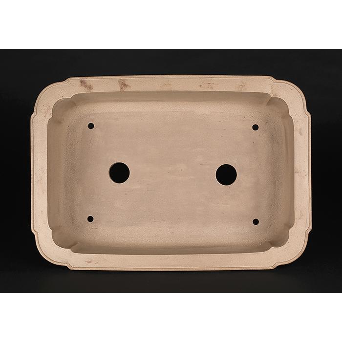 盆栽鉢 烏泥外縁隅入長方鉢 植木鉢 中国鉢 高砂庵ブランド 20号