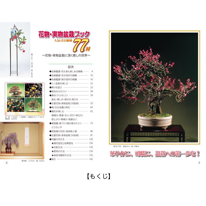 書籍 本 盆栽専門誌「花物・実物盆栽ブック 人気・注目樹種77種」雑木