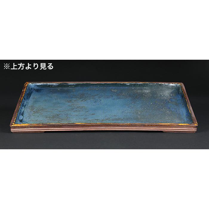 染付 大型水盤 45cm 花器 盆栽鉢 植木鉢 水石鉢