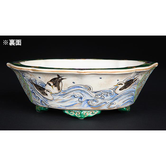 手描きパステル花鳥紋小花鉢 花鉢 盆栽鉢 装飾品 現代工芸品 盆栽鉢 柳戸川浩山日本文化図透入長方鉢 絵付鉢 手造り 手描き 4号