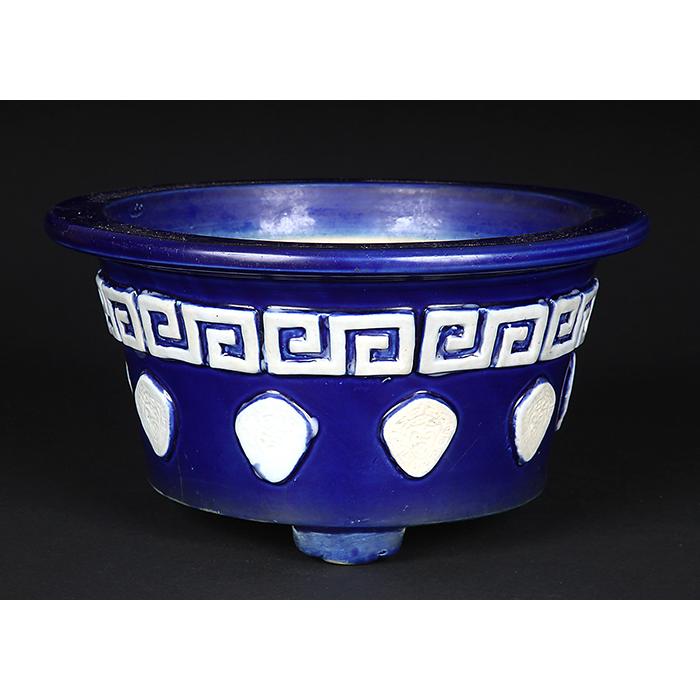 錦鉢　盆器 盆栽鉢 植木鉢 四方柱形鉢 四方彩花鉢 浮彫陶磁鉢 盆栽鉢 植木鉢 小品盆栽鉢 大品盆栽