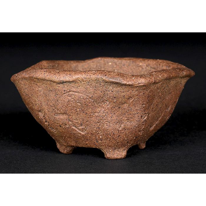 盆栽鉢 植木鉢 「二代東福寺手びねり正方鉢」 盆器 泥鉢 作家鉢 盆栽鉢 植木鉢 「二代東福寺手びねり正方鉢」 盆器 泥鉢 作家鉢