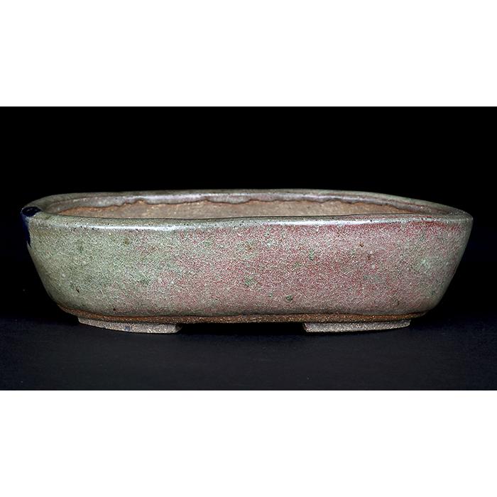 盆栽鉢 「東福寺水均釉窯変楕円鉢」 植木鉢 初代 平安東福寺 登