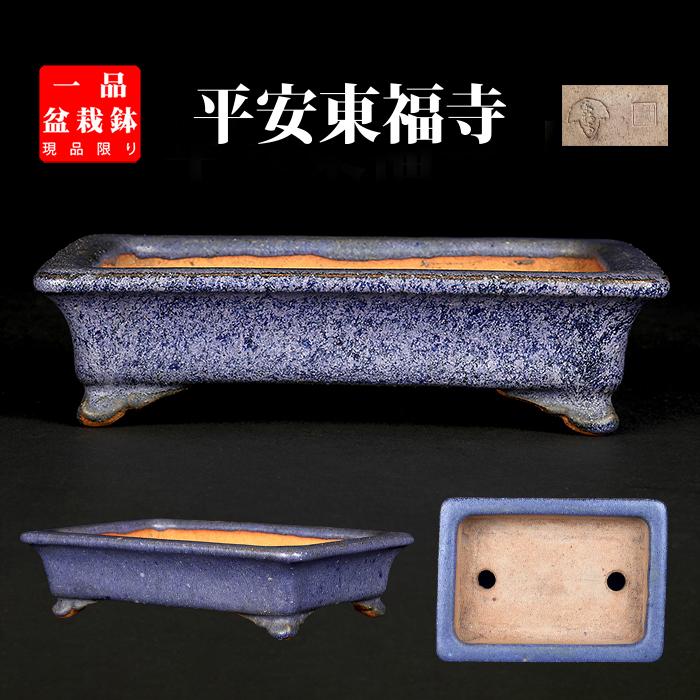 盆栽鉢 「東福寺瑠璃釉窯変長方鉢」 植木鉢 初代 平安東福寺 盆栽鉢 「東福寺瑠璃釉窯変長方鉢」 植木鉢 初代 平安東福寺