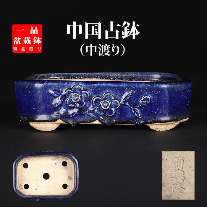 鉢　盆栽鉢　陶器　中国　落款あり 鉢 盆栽鉢？ 陶器 中国 落款あり
