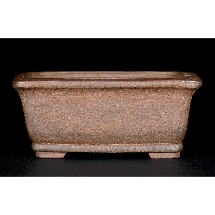 盆栽鉢 舟山楕円鉢 植木鉢 泥鉢 16号 47cm 紫泥 落款あり 手づくり鉢