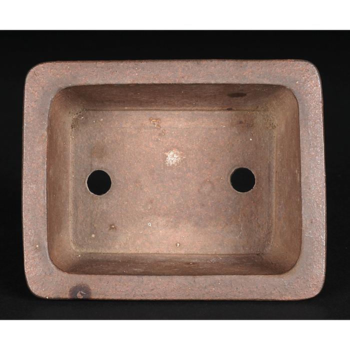 盆栽鉢 舟山楕円鉢 植木鉢 泥鉢 16号 47cm 紫泥 落款あり 手づくり鉢