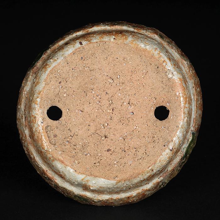 盆栽鉢 東福寺織部釉南蛮丸鉢 植木鉢 初代 平安東福寺 トウフクジ 4号