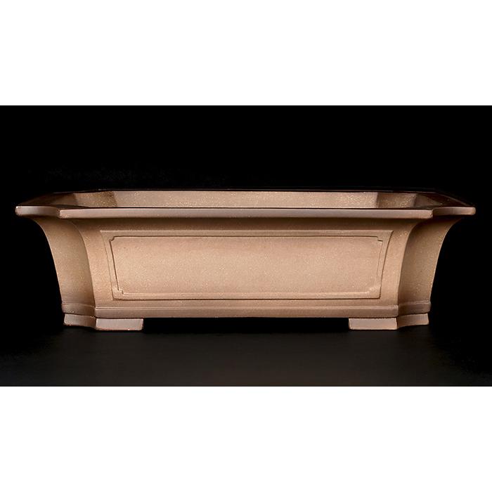 016.【寿悦】烏泥⁄外縁額面長方鉢⁄ミニ盆栽鉢⁄