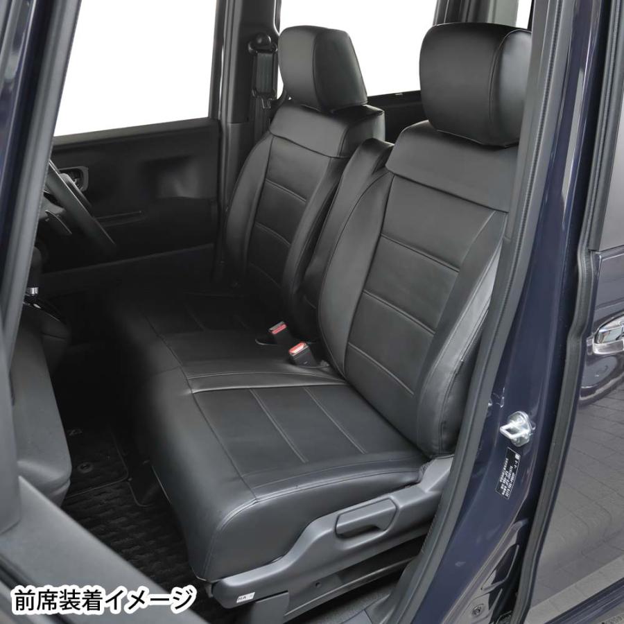 シートカバー ホンダ N-BOX JOY NBOX ジョイ 専用 JF5 JF6 2024.9- 軽自動車 1台分 セット ブラック レザー 黒ステッチ M4-96 4477-67BK