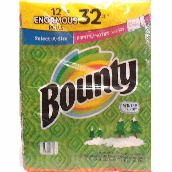 バウンティ (Bounty) キッチンペーパータオル プリントエノウマスロールA 168シート 12ロールセット (バウンティ　プリント）｜bony