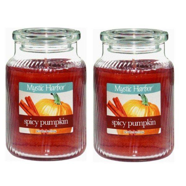 アロマキャンドル ヤンキーキャンドル ジャーL スパイシーパンプキン 2本セット Yankee Candle Mystic Harbor