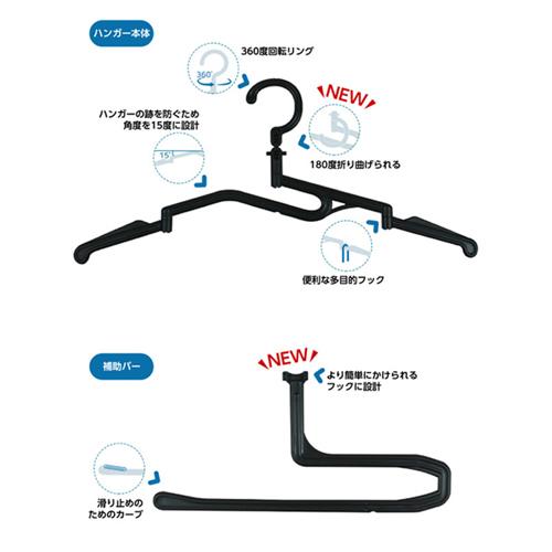 5秒ハンガー ver.2 【36本セット+ハンギングバー付属(75cm