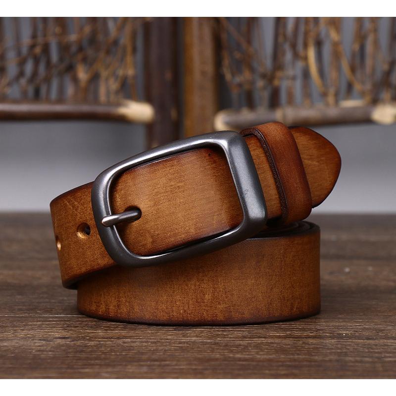 ☆VINTAGE本革レザーベルト GENUINE LEATHER 真鍮バックル